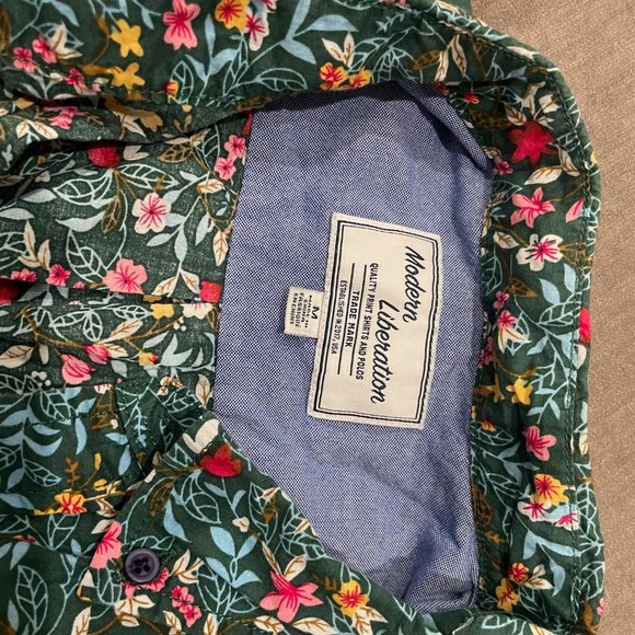 Modern Liberation Floral Print Short Sleeve Button Up - Medium - Picture 6 of 10
